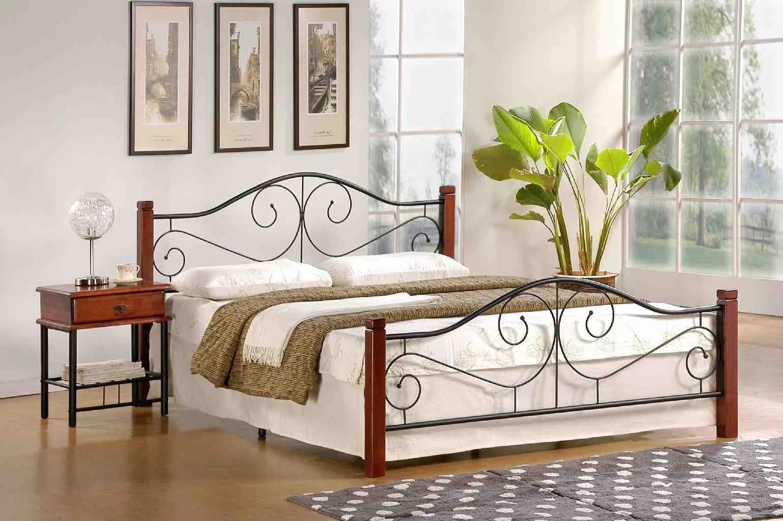 ZO-ZF101431-1 Lova VIOLETTA bed spalva: ant. cherry/black