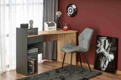 CONTI desk antracite / wotan oak