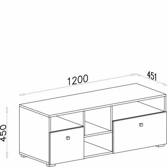 BA-ML103039-3 Moderni TV spintelė SI9 su lentynomis ir stalčiais