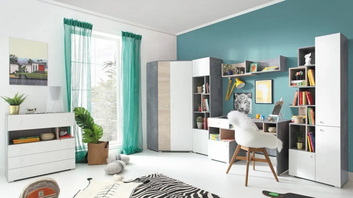 BA-ML103039-7 Moderni TV spintelė SI9 su juodomis durelėmis ir lentynomis
