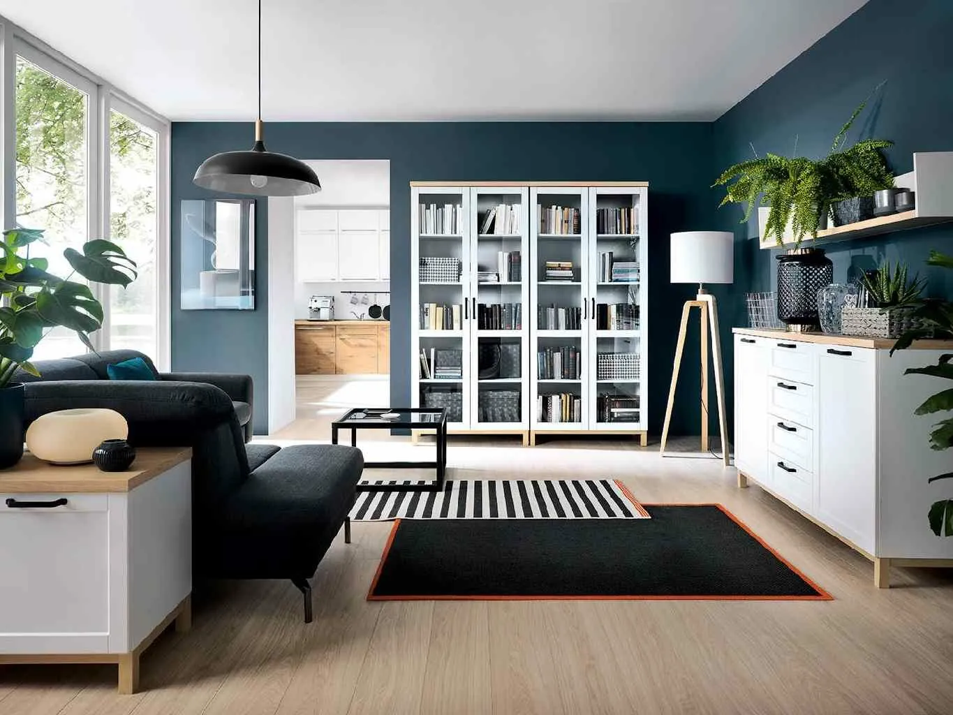 BA-RW105636-6 Moderni TV spintelė Haga su elegantišku medžio raštu