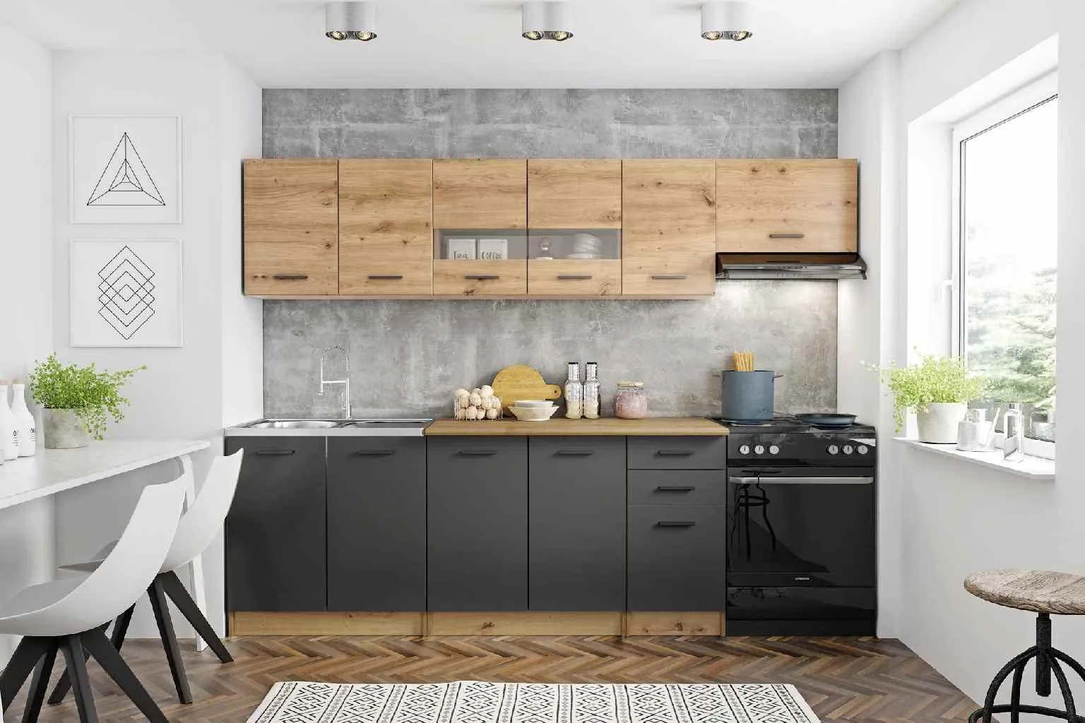 ZO-ZF101646-1 PERŁA 260 - ARTISAN OAK/DARK GREY