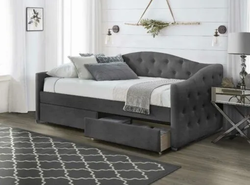 ALOHA bed with drawers, spalva: grey