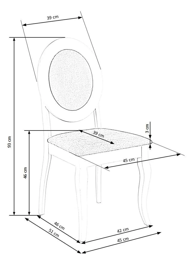 ZO-ZF100120-3 Barock kėdė su elegantišku klasikiniu dizainu interjere