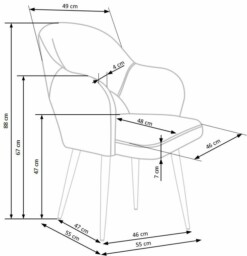 K364 chair, spalva: grey