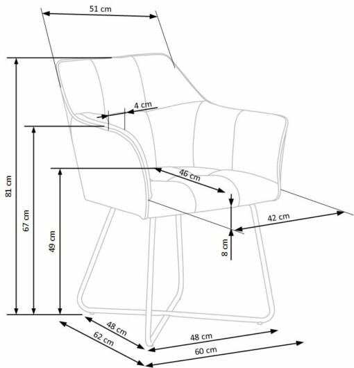 K377 chair, spalva: grey