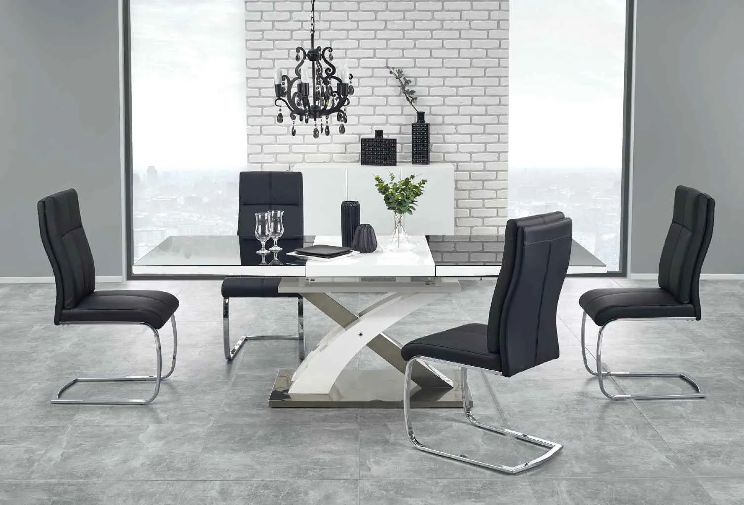 ZO-ZF101264-4 Juodas SANDOR 2 stalas moderniam interjerui su elegantišku dizainu