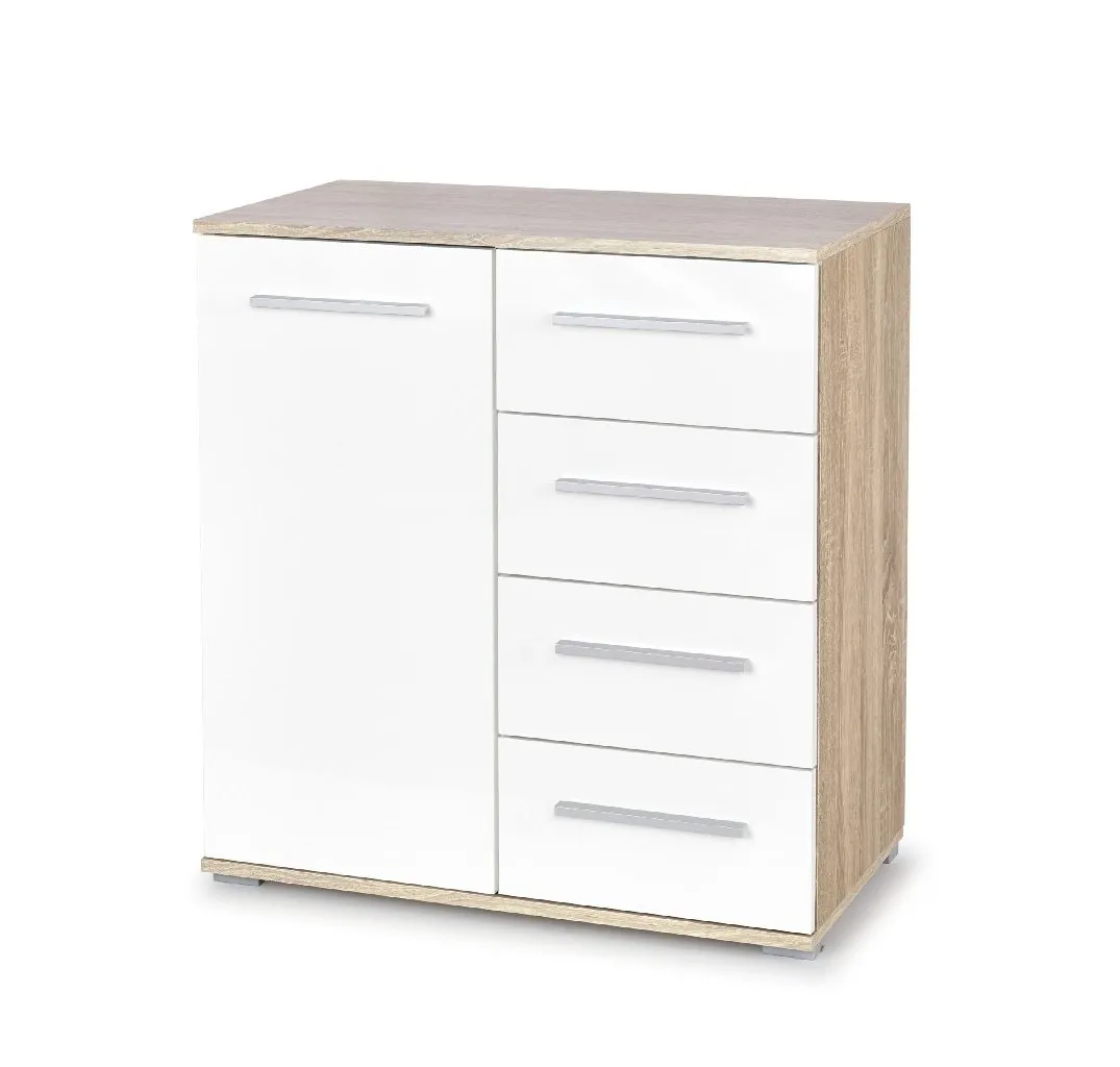 ZO-ZF101677-1 LIMA KM-2 komoda sonoma ąžuolo ir baltos spalvos