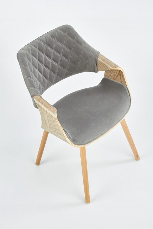 K396 chair, spalva: light oak / grey