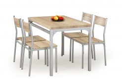 MALCOLM table + 4 chairs spalva: sonoma oak