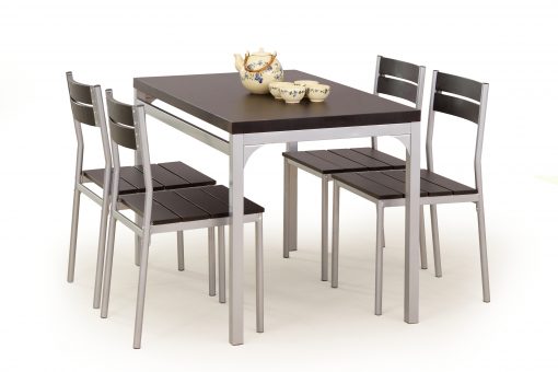 MALCOLM table + 4 chairs spalva: wenge
