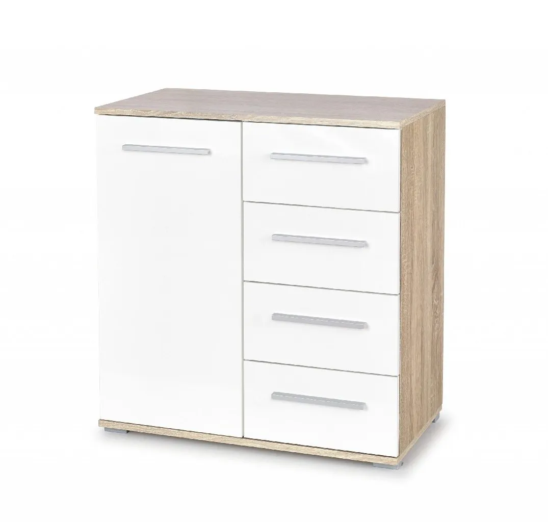 ZO-ZF101677-1 LIMA KM-2 komoda sonoma ąžuolo ir baltos spalvos