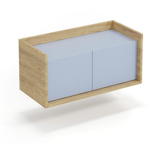 MOBIUS low cabinet 2D Spalva: hikora oak/light blue