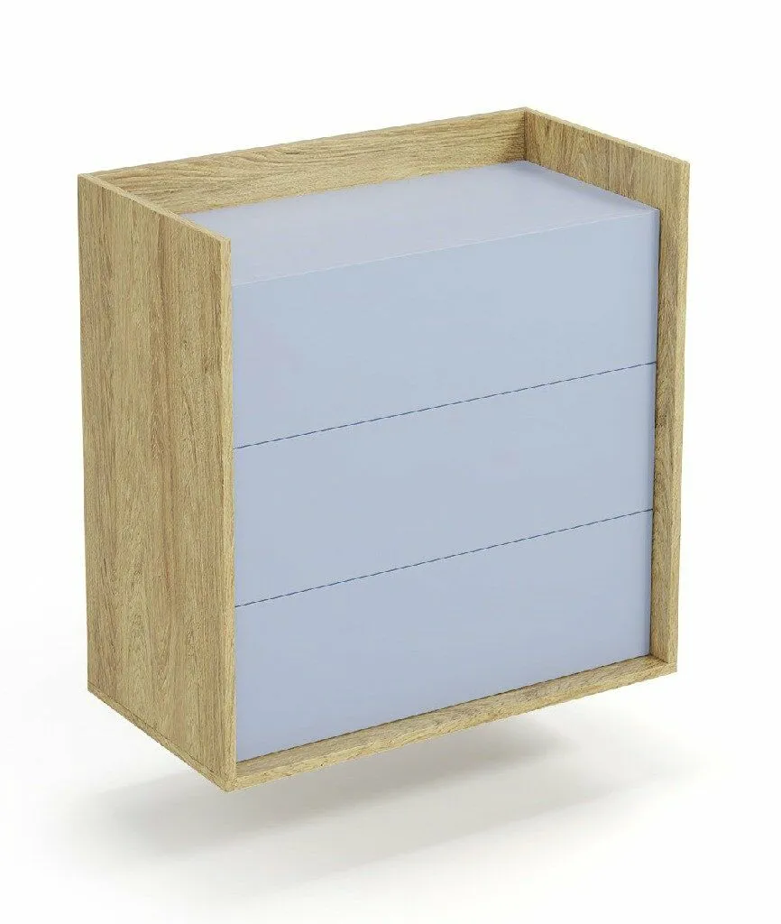 BA-HA210877-1 MOBIUS chest 3S Spalva: hikora oak/light blue