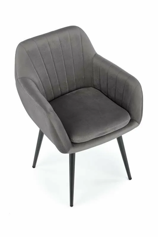 BA-HA211017-3 Pilka metalinė K429 kėdė galerijos interjere