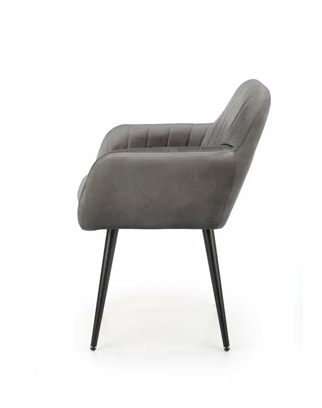 BA-HA211017-6 Pilka metalinė K429 kėdė galerijos interjere