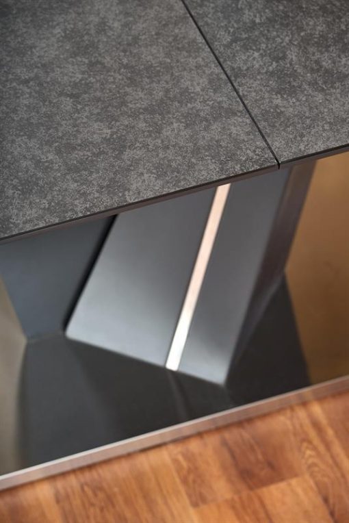 Stalas SALVADOR extension table, Spalva: top - dark grey, legs - dark grey