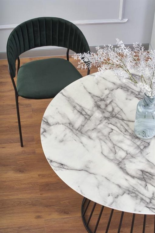 Stalas BRODWAY table, Spalva: top - white marble, legs - juoda