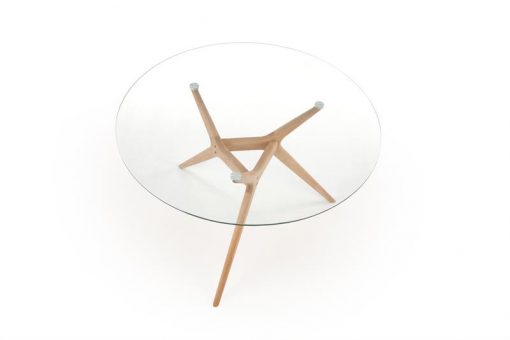 Stalas ASHMORE table, Spalva: top - transparent, legs - natural
