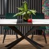 Stalas DIESEL extension table, Spalva: top - white marble / dark grey, legs - juoda