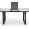 Stalas MARLEY extension table, Spalva: top - white marble / grey, legs - juoda