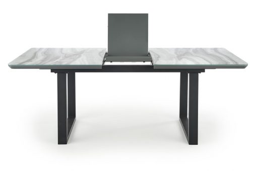 Stalas MARLEY extension table, Spalva: top - white marble / grey, legs - juoda
