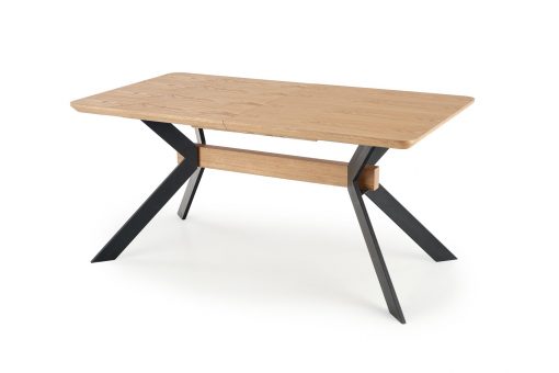 Stalas BACARDI extension table, Spalva: top - natural oak, legs - juoda