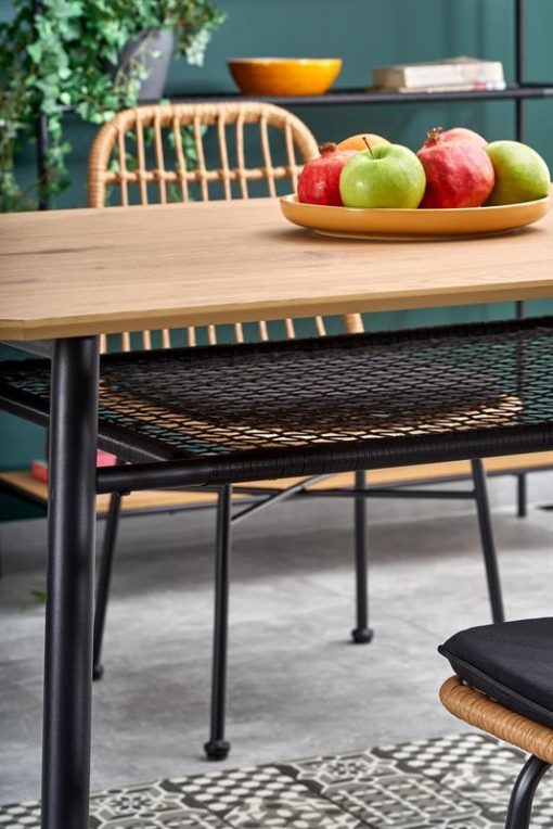 Stalas JACKSON table, Spalva: top - golden oak, legs - juoda