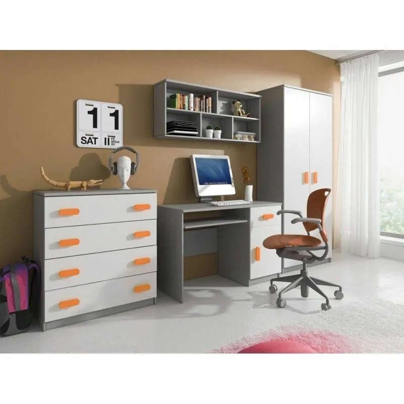 BA-ID100070-2 Vaikų kambario komplektas Smyk II su moderniais baldais