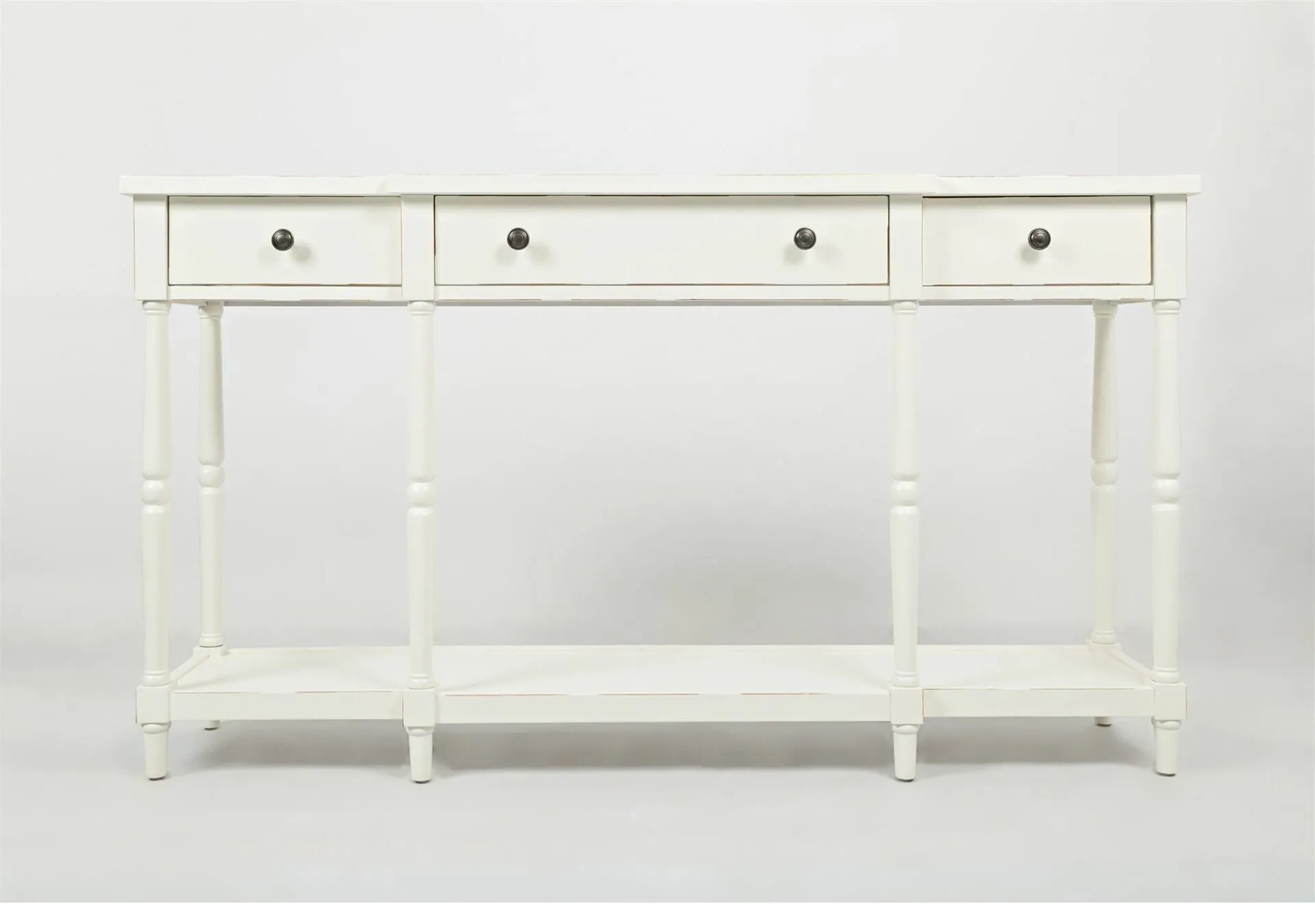 BA-LH100599-5 Balta Avola Antique White konsolė su trimis stalčiais