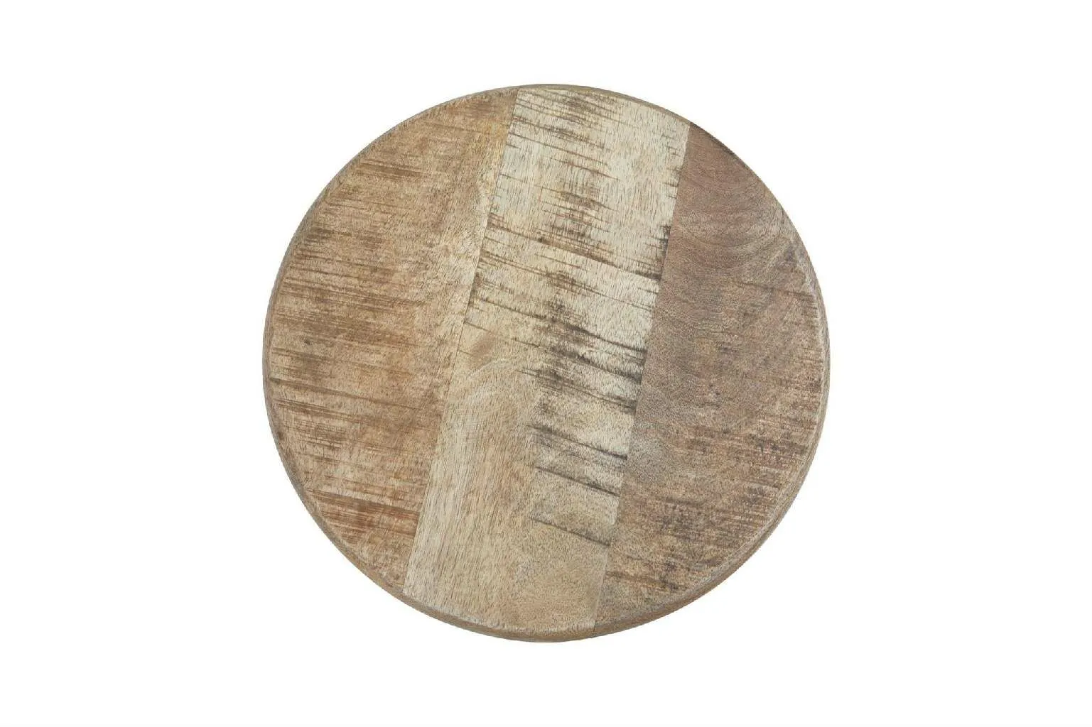 BA-LH100620-3 Apvalus Avola Natural Black staliukas su mediniu paviršiumi