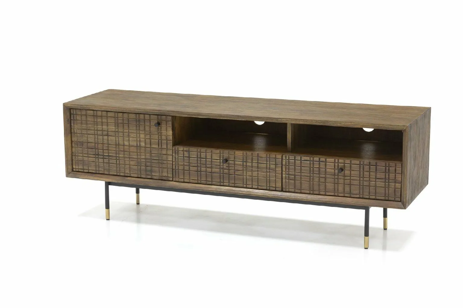 BA-LH100779-6 Maze L01-160 TV staliukas moderniame interjere su lentynomis
