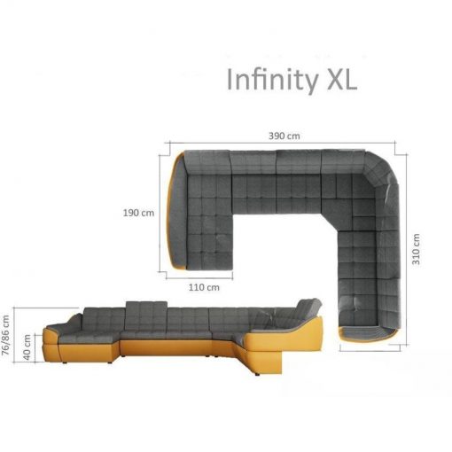 Minkštas kampas Infinity XL-FP funkcja Relax dėžė patalynei