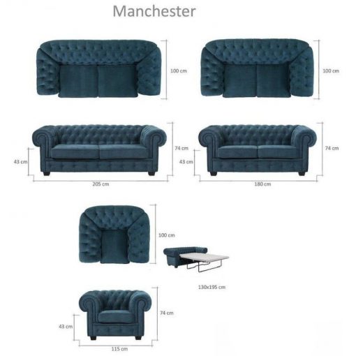 Sofa Manchester 3 išskleidimas miegojimui