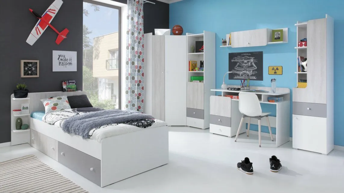 BA-ML102955-3 Moderni balta lentyna COMO CM6 su atviromis sekcijomis
