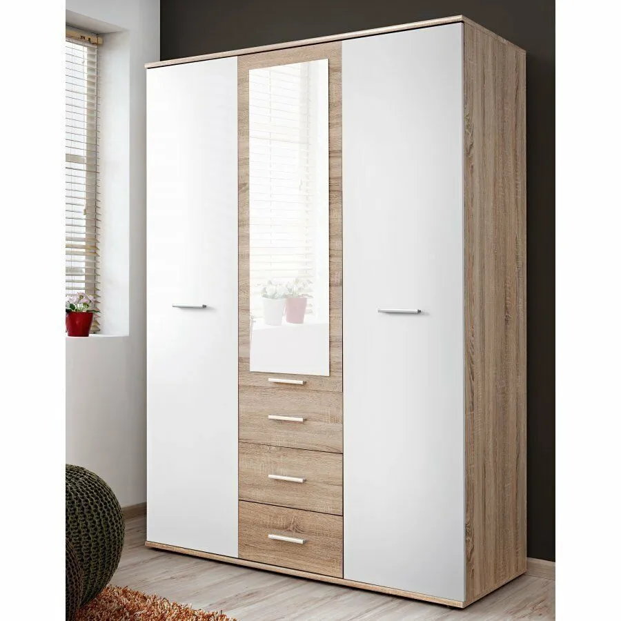 BA-MM101071-2 Moderni balta spinta DINO 01 su lentynomis