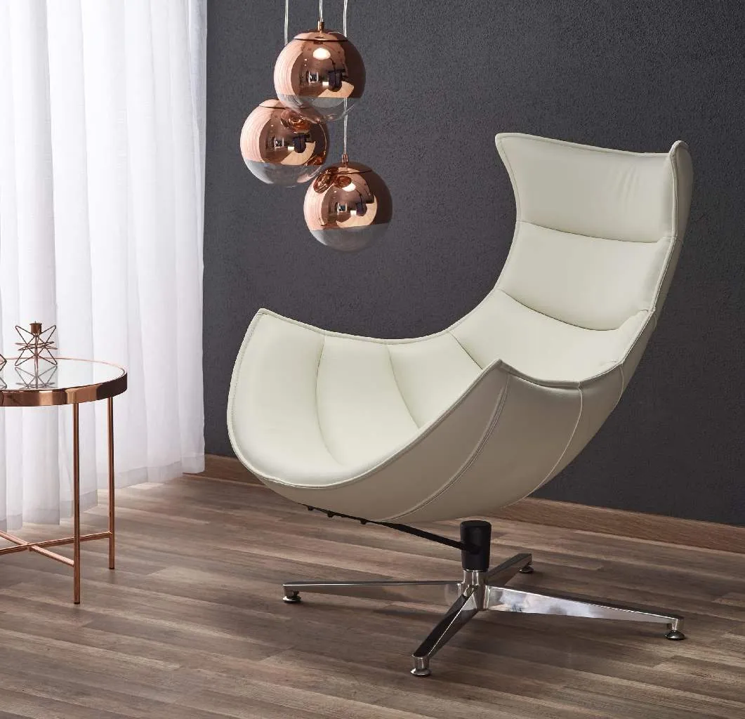 ZO-ZF100972-1 Balta LUXOR poilsio kėdė moderniam lauko poilsiui