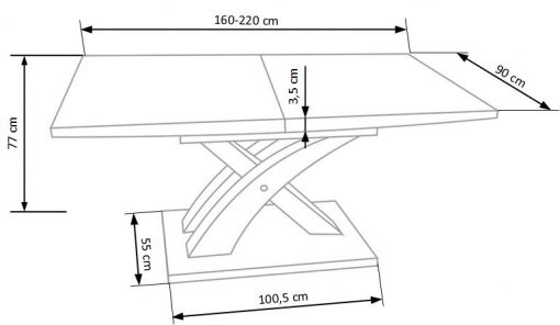 SANDOR 2 table, spalva: extra white