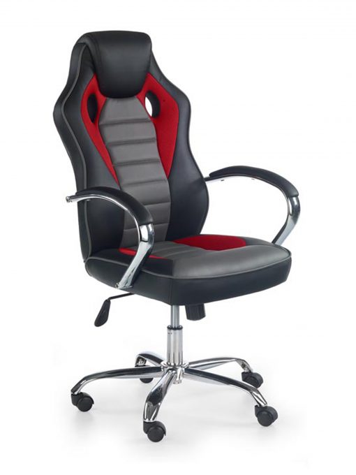 Biuro kėdė SCROLL executive o.chair, spalva: black / red / grey