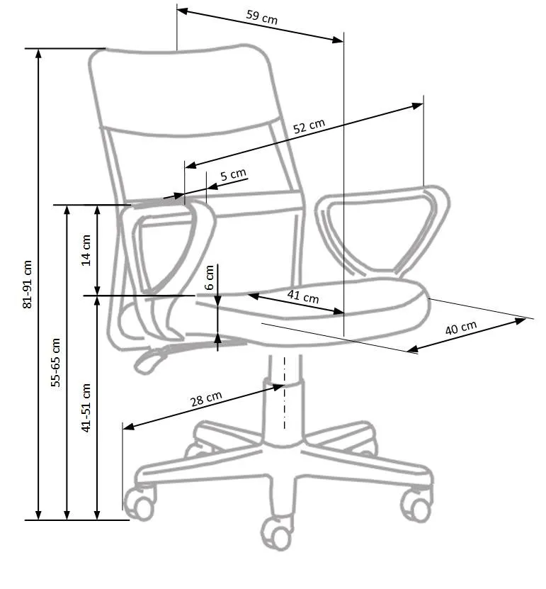 ZO-ZF101357-8 Pilka ir juoda TIMMY biuro kėdė moderniam interjerui