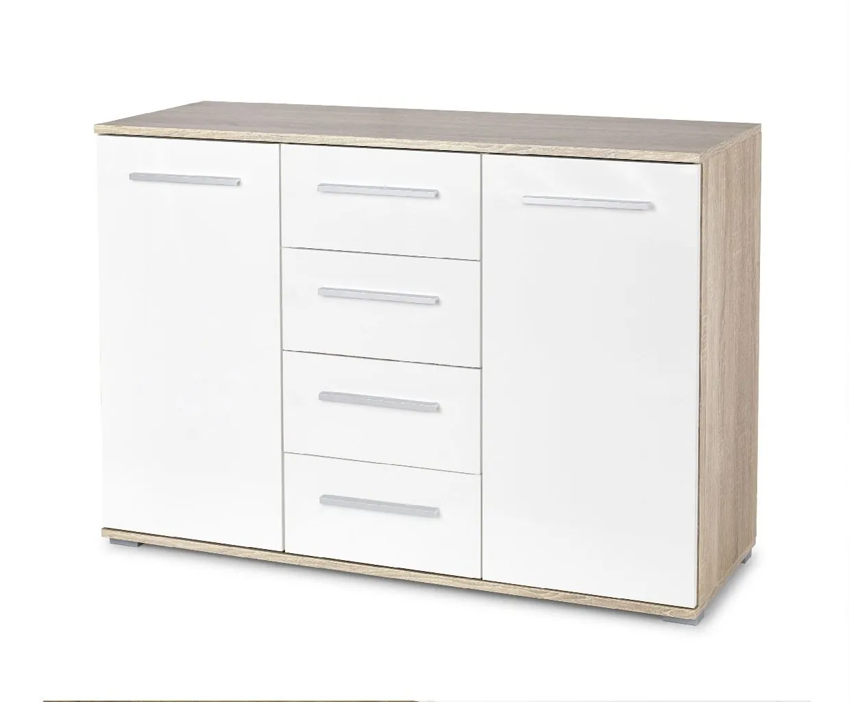 ZO-ZF101685-1 LIMA KM-4 komoda sonoma ąžuolo ir baltos spalvos