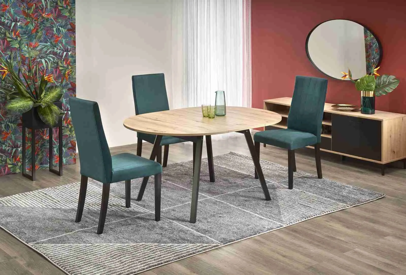 ZO-ZF102019-2 RUBEN artisan oak išskleidžiamas staliukas jaukiam interjerui