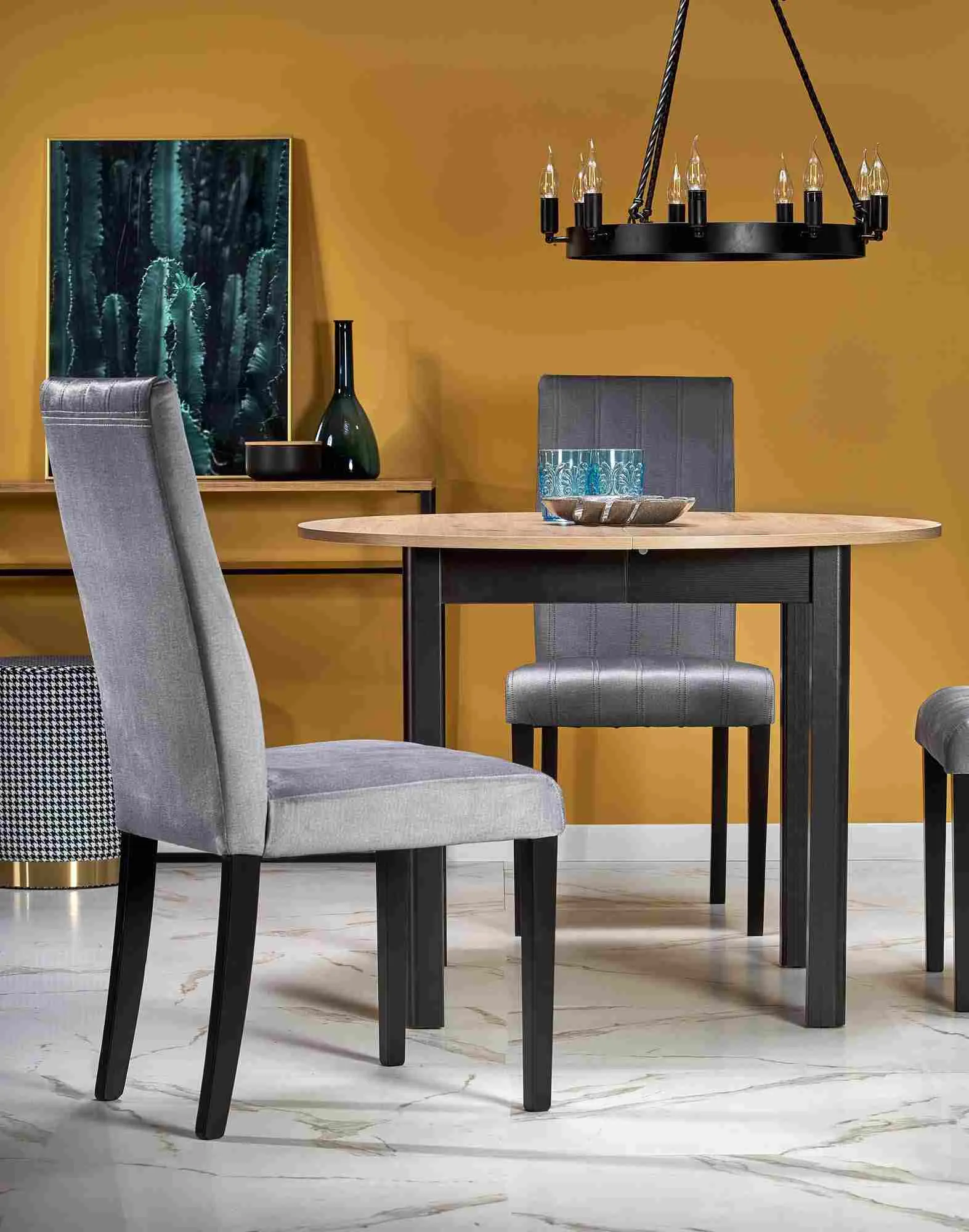 ZO-ZF102018-2 RINGO išorinis staliukas artisan ąžuolo ir juodas