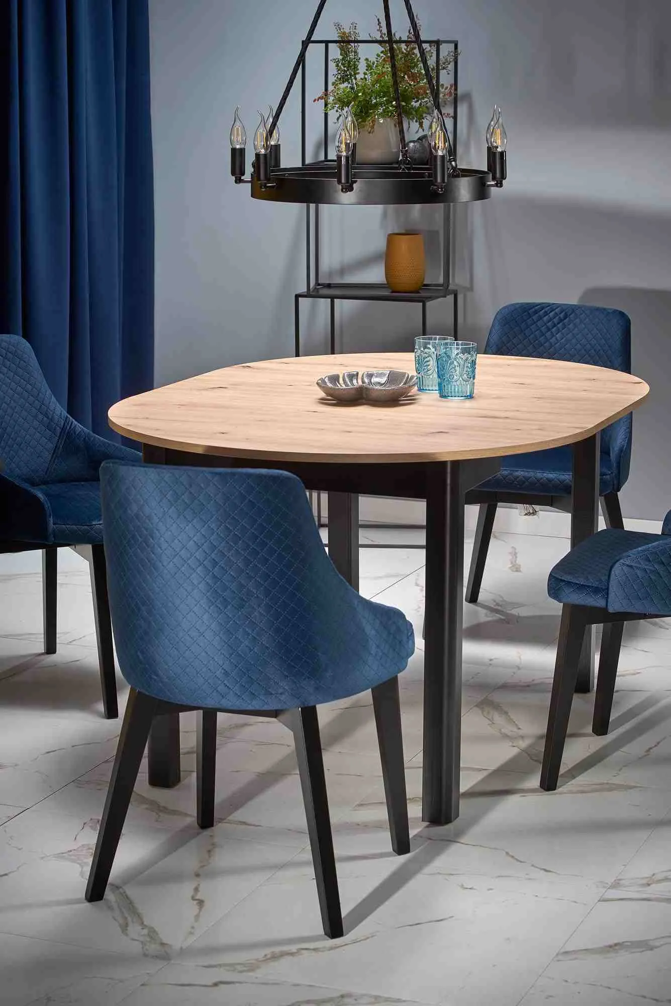 ZO-ZF102018-5 RINGO išskleidžiamas staliukas artisan oak ir juodas