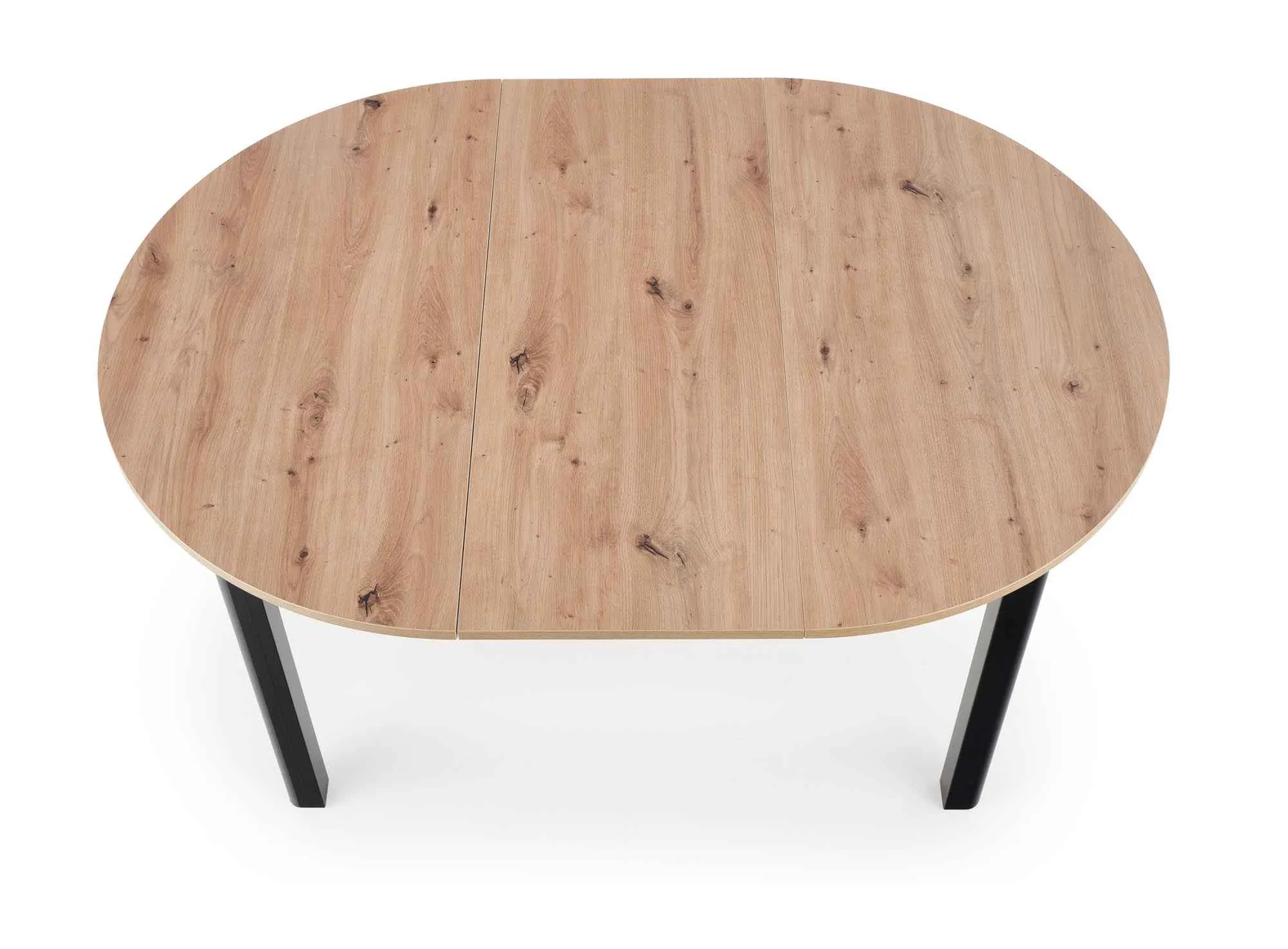ZO-ZF102018-9 RINGO išskleidžiamas staliukas artisan ąžuolo ir juodos spalvos