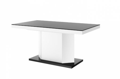 Išskleidžiamas stalas AMIGO baltas juodas