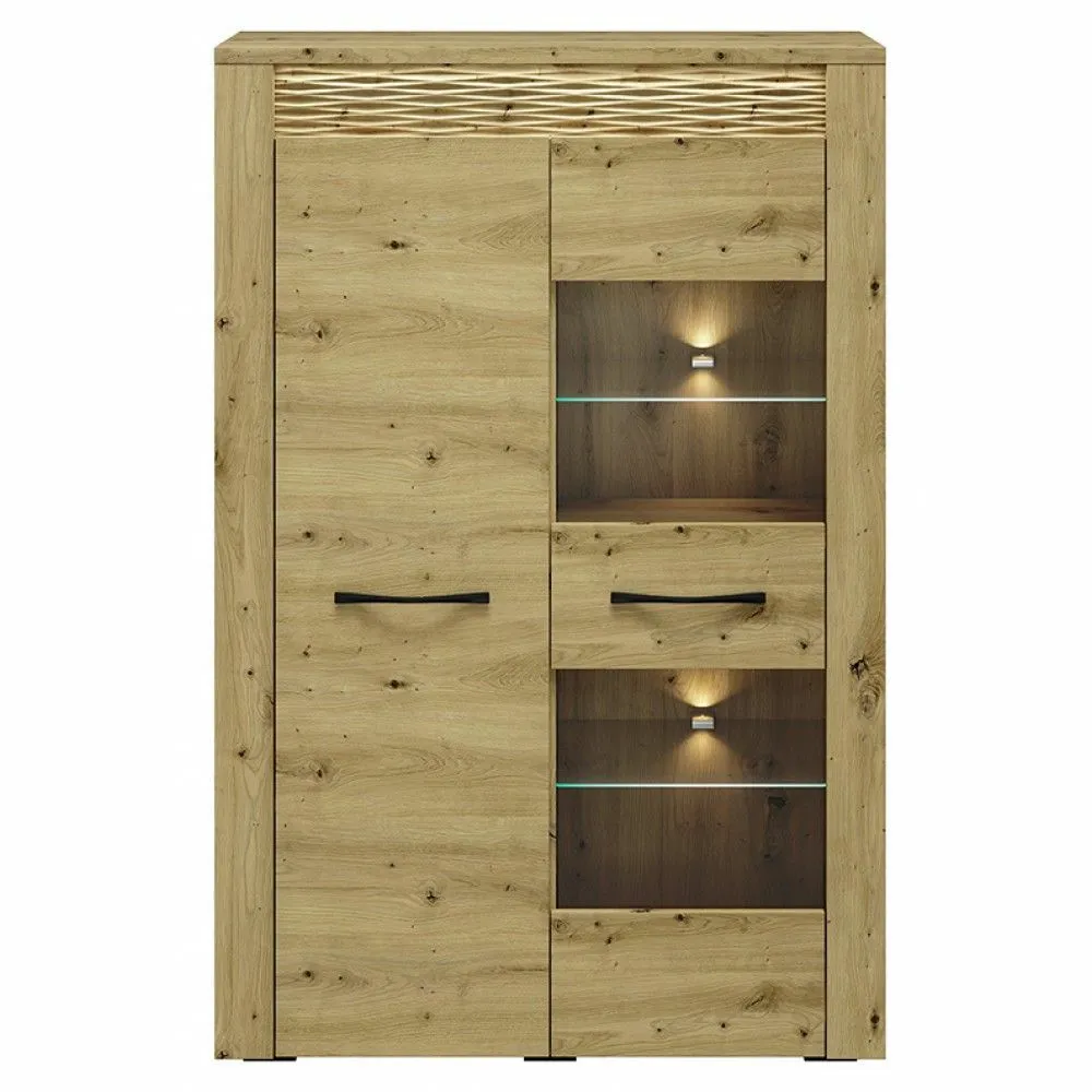 BA-SG100258-2 Moderni vitrina ARTIS 05 su stiklinėmis durelėmis ir lentynomis