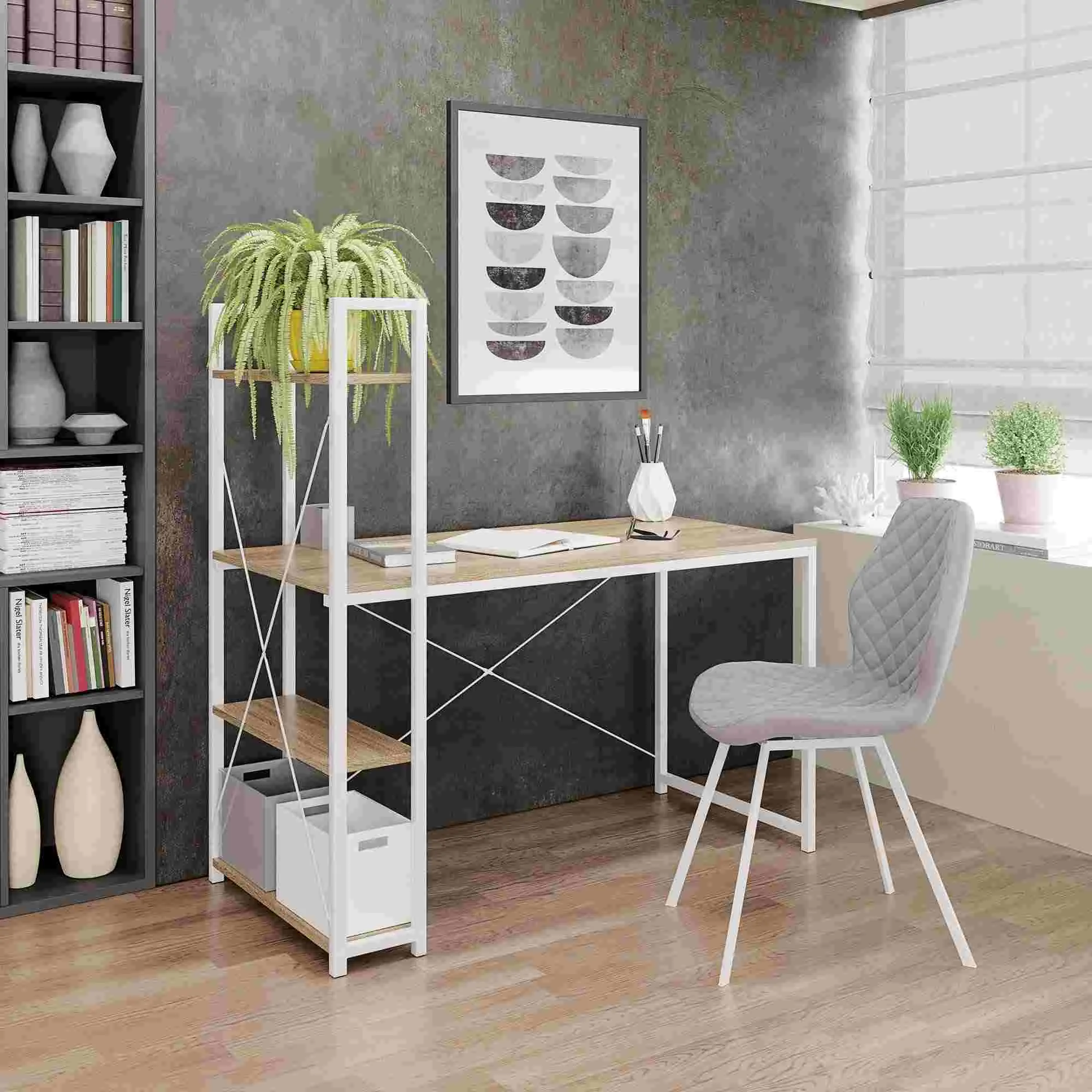 ZO-ZF101084-1 NARVIK B1 desk white / sonoma oak