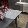 Stalas TIZIANO extension table, Spalva: top - light grey / dark grey, legs - dark grey