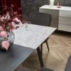 Stalas TIZIANO extension table, Spalva: top - light grey / dark grey, legs - dark grey